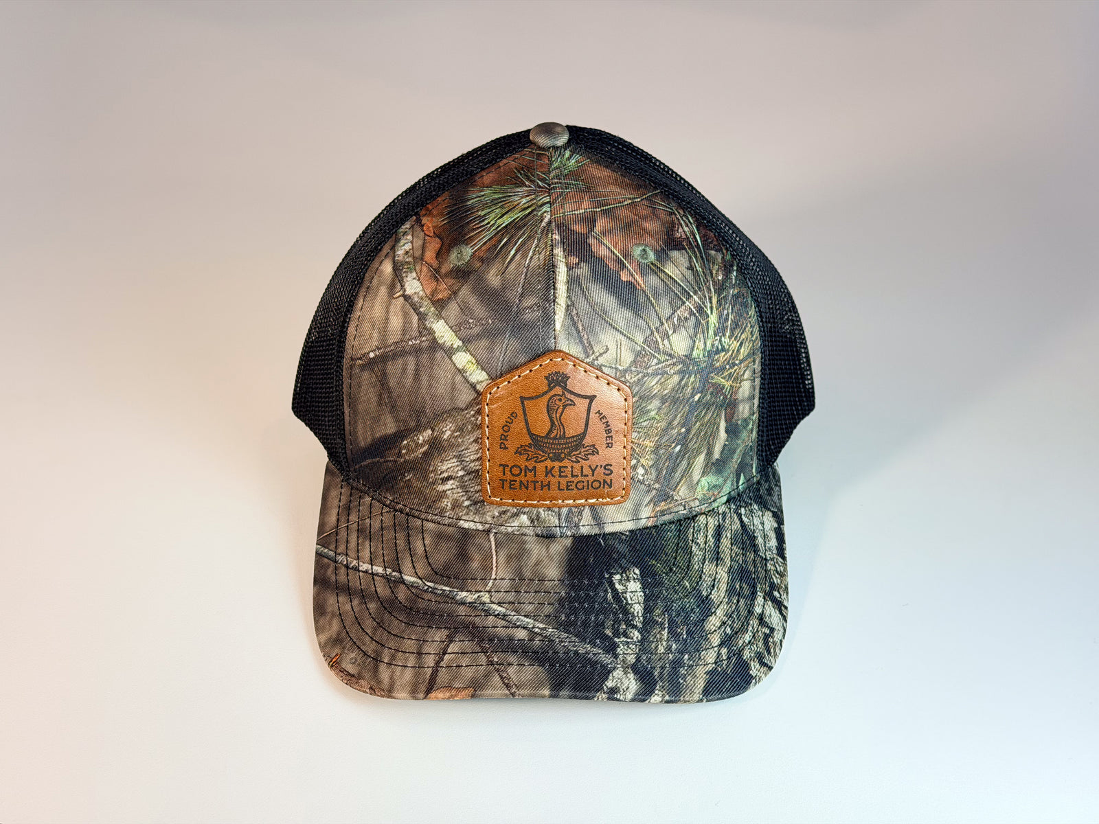 Mossy Oak Country DBA Leather Patch Trucker Hat