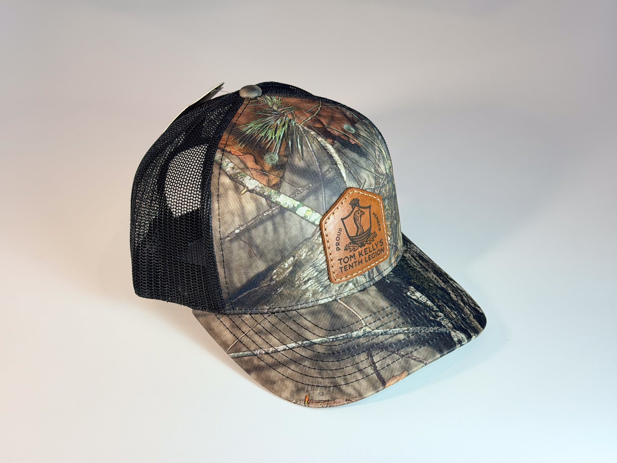 Mossy Oak Country DBA Leather Patch Trucker Hat