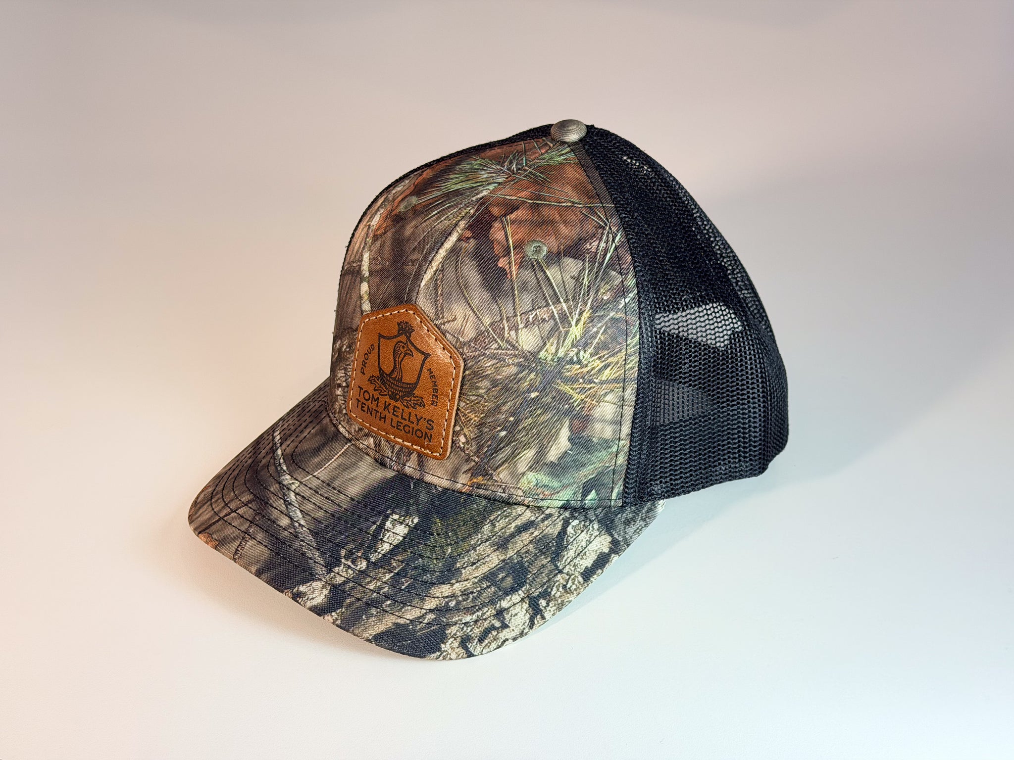 Mossy Oak Country DBA Leather Patch Trucker Hat